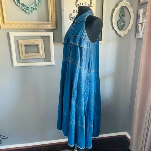 Anthropologie Pilcro Sleeveless Halter Swing Midi Dress - Picture 4 of 9